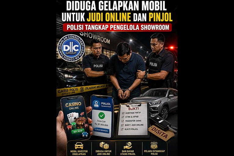 Diduga Gelapkan Mobil Investor untuk Judi Online dan Pinjol, Polisi Tangkap Pengelola Showroom