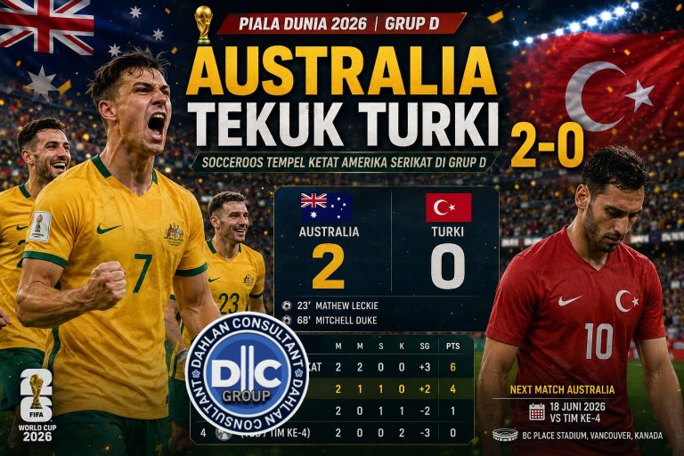 Australia Tekuk Turki 2-0 di Piala Dunia 2026, Socceroos Tempel Ketat Amerika Serikat di Grup D