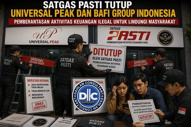 Satgas PASTI Tutup Universal Peak dan BAFI Group Indonesia, Diduga Jalankan Investasi Bodong dan Modus Pinjol Ilegal