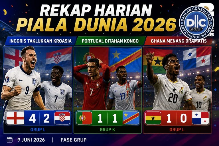 Rekap Harian, Piala Dunia 2026: Inggris Taklukkan Kroasia, Portugal Ditahan Kongo, Ghana Menang Dramatis