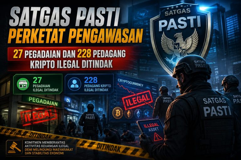 Satgas Pasti Perketat Pengawasan, 27 Pegadaian dan 228 Pedagang Kripto Ilegal Ditindak
