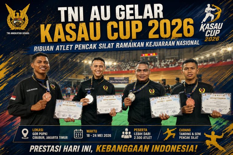 TNI AU Gelar KASAU Cup 2026, Ribuan Atlet Pencak Silat Ramaikan Kejuaraan Nasional