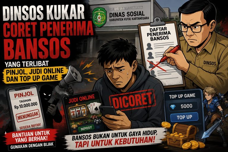 Dinsos Kukar Coret Penerima Bansos yang Terlibat Pinjol, Judi Online dan Top Up Game