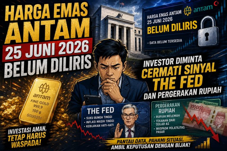 Harga Emas Antam 25 Juni 2026 Belum Dirilis, Investor Diminta Cermati Sinyal The Fed dan Pergerakan Rupiah
